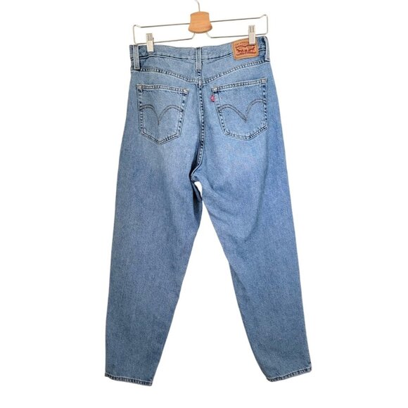 Levis High Waisted Mom Tapered Leg Jean Blue Denim Women's W30 L27 - Picture 2 of 9